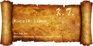 Kuczik Timur névjegykártya